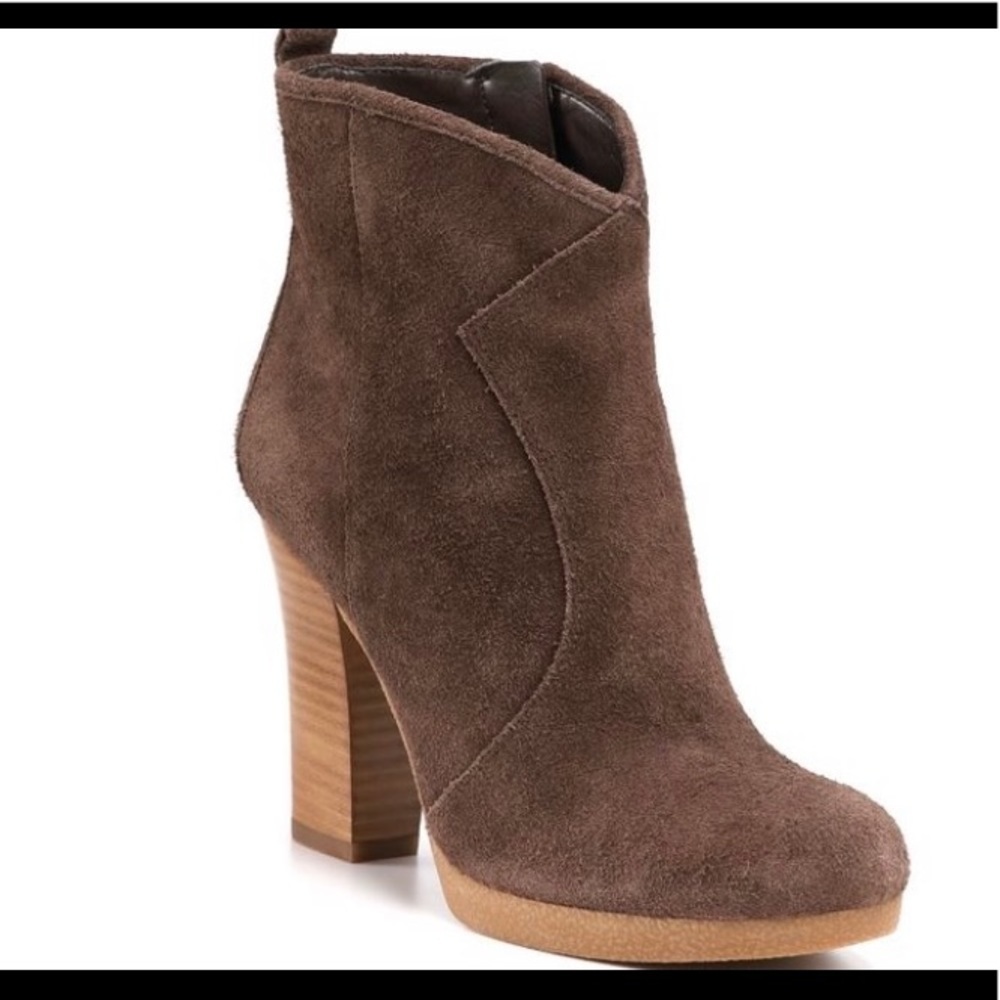 Enzo Angiolini western suede ankle booties brown 9